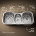 KOHLER K-3166 Undertone 41-3/4" undermount triple-bowl kitchen sink