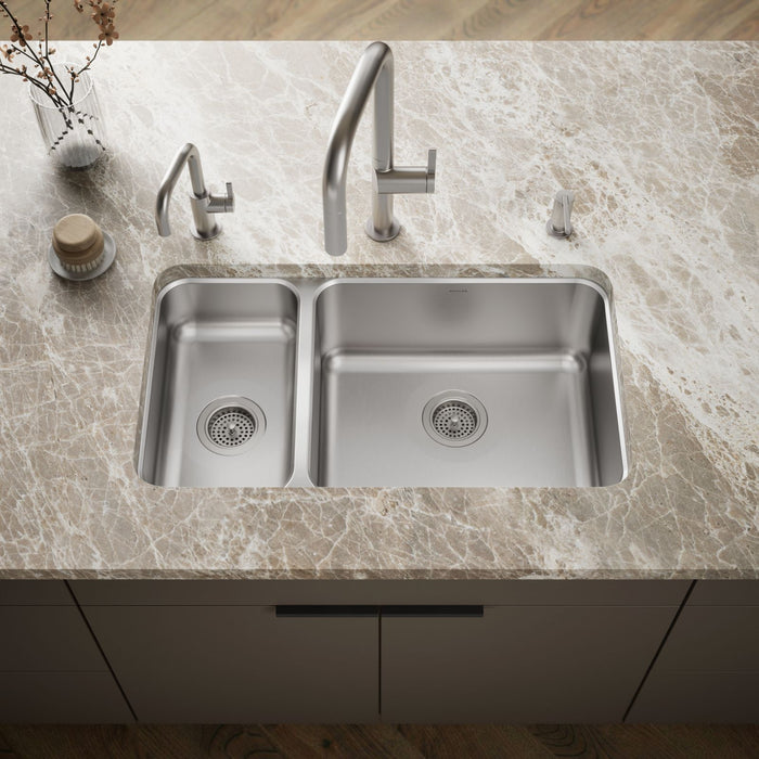 KOHLER K-3174-L Undertone 31-1/2" undermount double-bowl kitchen sink