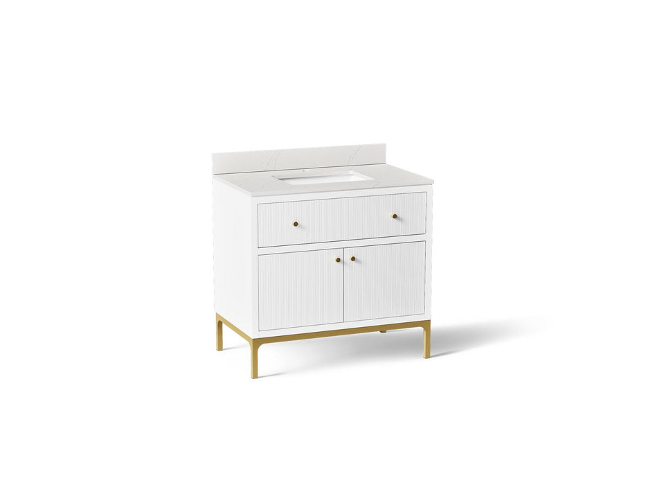 KOHLER K-32760 Calpa 36" bathroom vanity cabinet with sink and quartz top