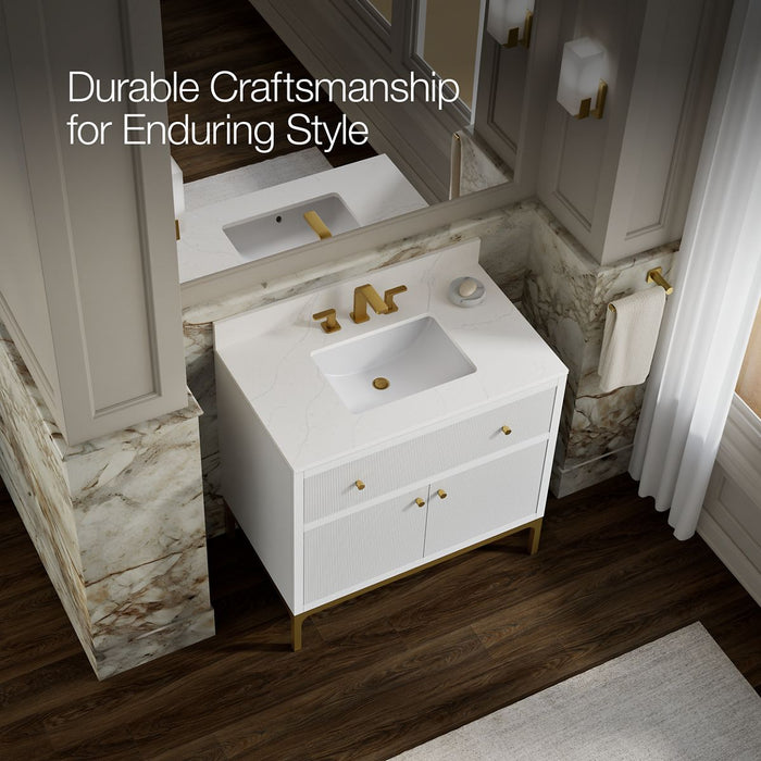 Kohler Calpa 36" bathroom vanity cabinet with sink and quartz top