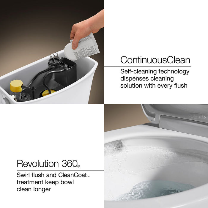 KOHLER K-32820 Kelston ContinuousClean ST two-piece elongated toilet, 1.28 gpf