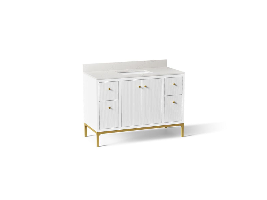 KOHLER K-32834 Calpa 48" bathroom vanity cabinet with sink and quartz top