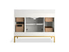 Kohler Calpa 48" bathroom vanity cabinet with sink and quartz top