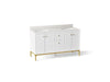 KOHLER K-32835 Calpa 60" bathroom vanity cabinet with sinks and quartz top
