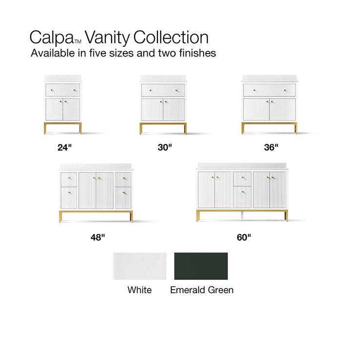 Kohler Calpa 60" bathroom vanity cabinet with sinks and quartz top