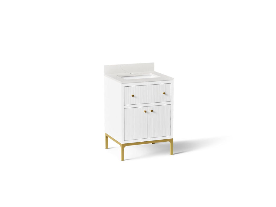 KOHLER K-33000 Calpa 24" bathroom vanity cabinet with sink and quartz top