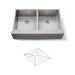 Kohler Strive 35-1/2" undermount double-bowl farmhouse kitchen sink with accessories