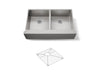 KOHLER K-33159 Strive 35-1/2" undermount double-bowl farmhouse kitchen sink with accessories