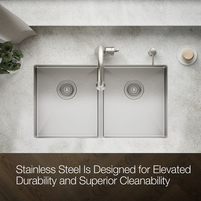 KOHLER K-33160 Strive 32" undermount double-bowl kitchen sink