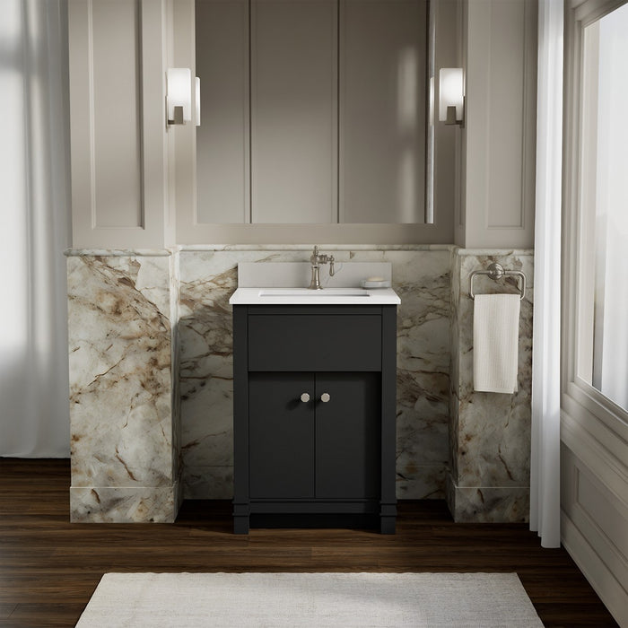 KOHLER K-33264 Alouette 24" bathroom vanity cabinet with sink and quartz top