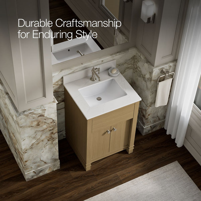 Kohler Alouette 24" bathroom vanity cabinet with sink and quartz top