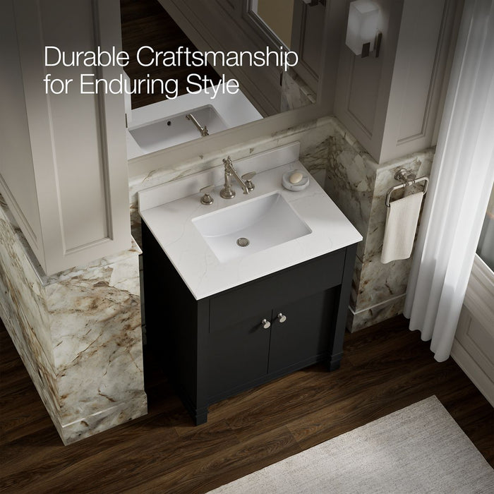 Kohler Alouette 30" bathroom vanity cabinet with sink and quartz top