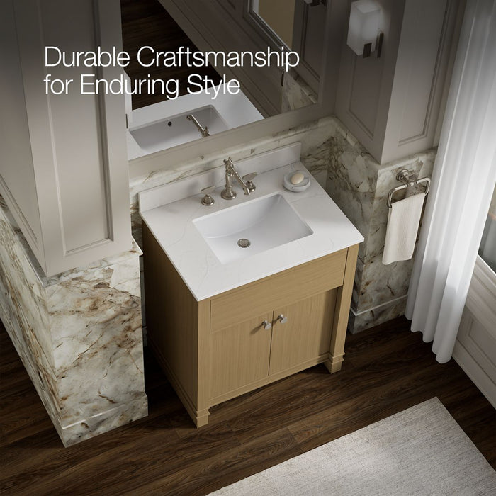 Kohler Alouette 30" bathroom vanity cabinet with sink and quartz top