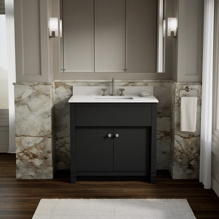 KOHLER K-33266 Alouette 36" bathroom vanity cabinet with sink and quartz top
