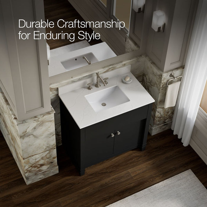 Kohler Alouette 36" bathroom vanity cabinet with sink and quartz top
