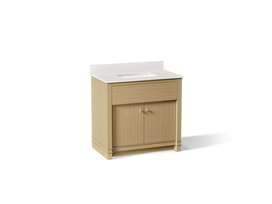 Kohler Alouette 36" bathroom vanity cabinet with sink and quartz top