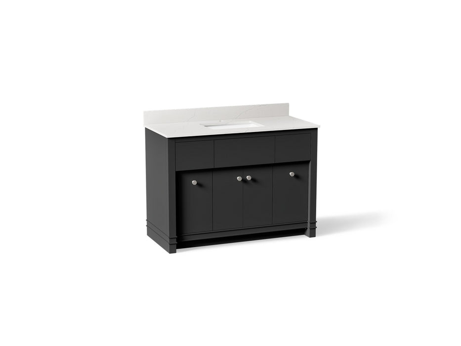 KOHLER K-33268 Alouette 48" bathroom vanity cabinet with sink and quartz top