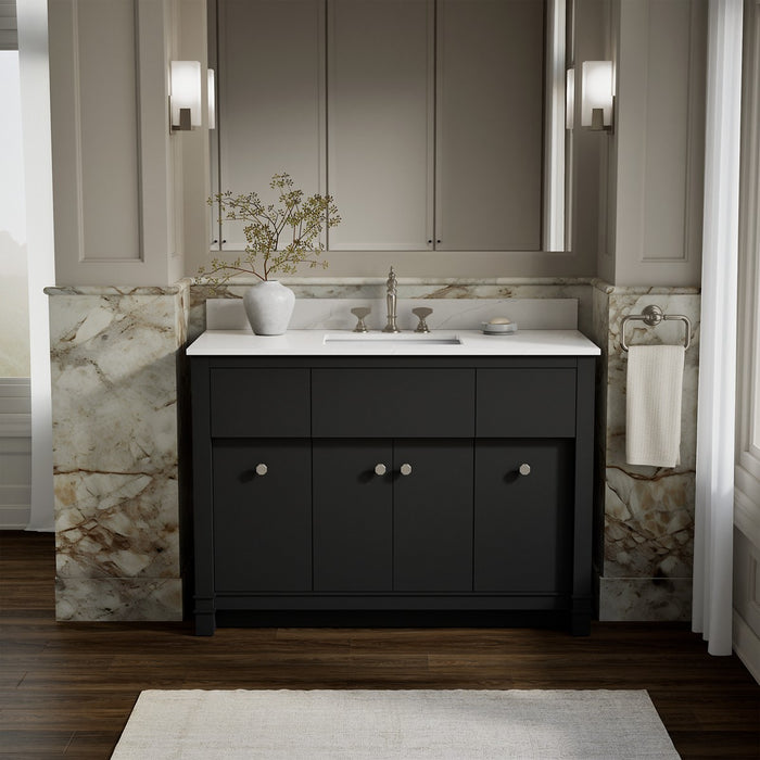 KOHLER K-33268 Alouette 48" bathroom vanity cabinet with sink and quartz top