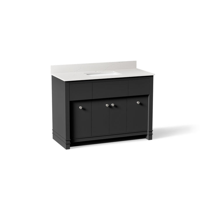 KOHLER K-33268 Alouette 48" bathroom vanity cabinet with sink and quartz top