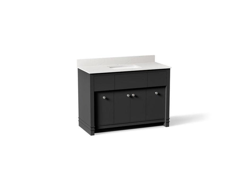 KOHLER K-33268 Alouette 48" bathroom vanity cabinet with sink and quartz top