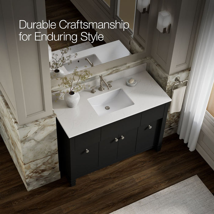 Kohler Alouette 48" bathroom vanity cabinet with sink and quartz top