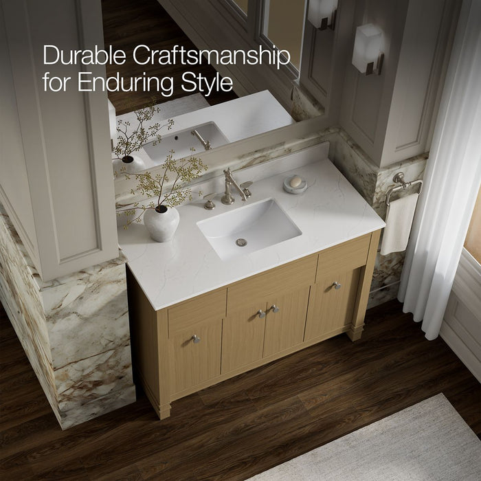 Kohler Alouette 48" bathroom vanity cabinet with sink and quartz top