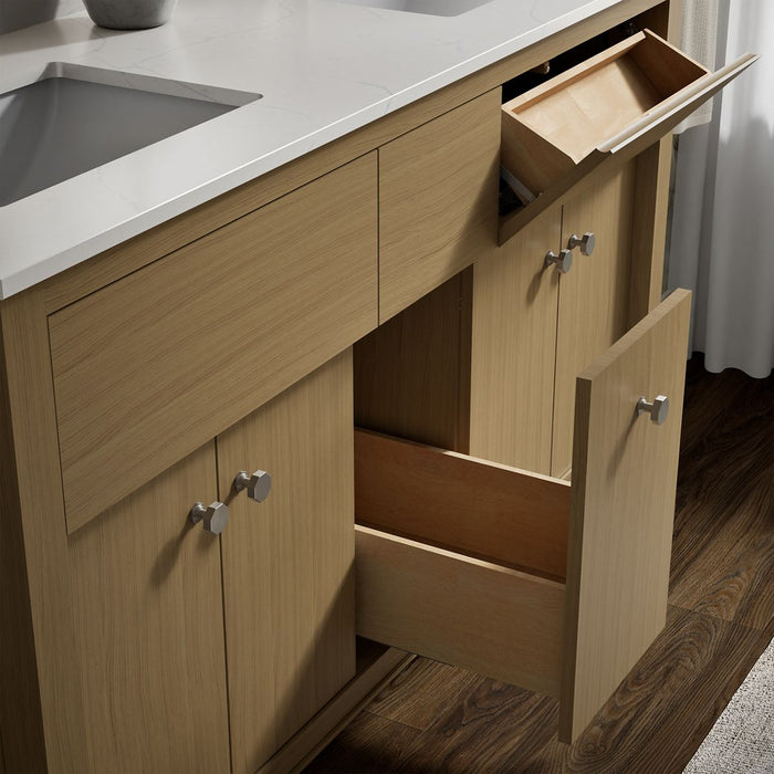 Kohler Alouette 60" bathroom vanity cabinet with sinks and quartz top