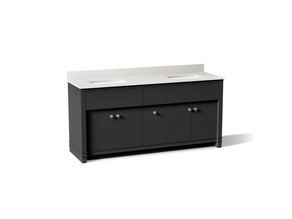 KOHLER K-33294 Alouette 72" bathroom vanity cabinet with sinks and quartz top