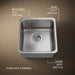 KOHLER Undertone 15-3/4" undermount single-bowl bar sink