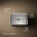 KOHLER Undertone 23" undermount single-bowl kitchen sink