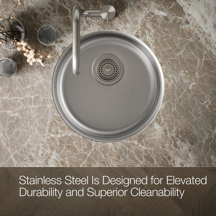 KOHLER Lyric|Undertone 18-1/2" top-/undermount single-bowl bar sink