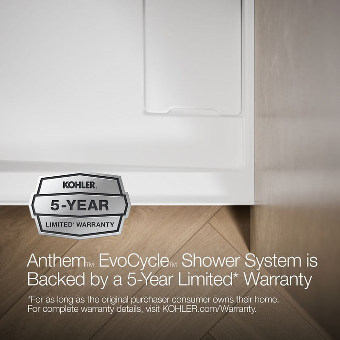 KOHLER K-33472 Anthem EvoCycle 60" x 42" Alcove Shower Base, Right Drain