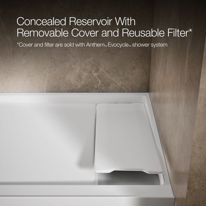 KOHLER K-33480 Anthem EvoCycle 48" x 32" Alcove Shower Base, Right Drain