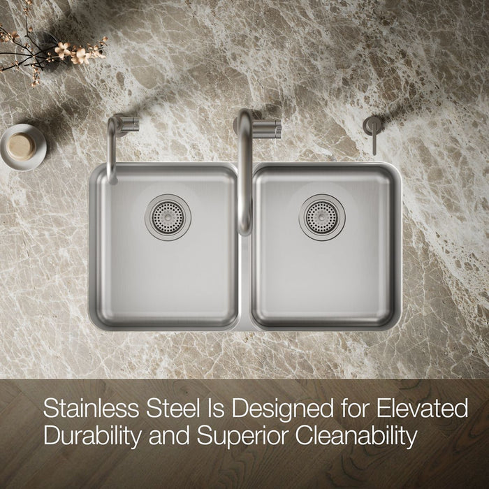 KOHLER Undertone 31-1/2" undermount double-bowl kitchen sink