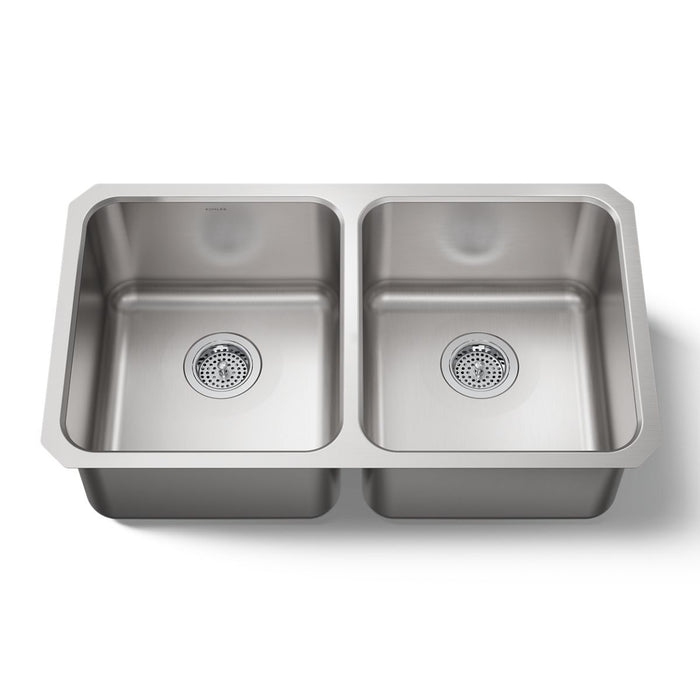 KOHLER Undertone 31-1/2" undermount double-bowl kitchen sink