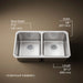 KOHLER Undertone 31-1/2" undermount double-bowl kitchen sink