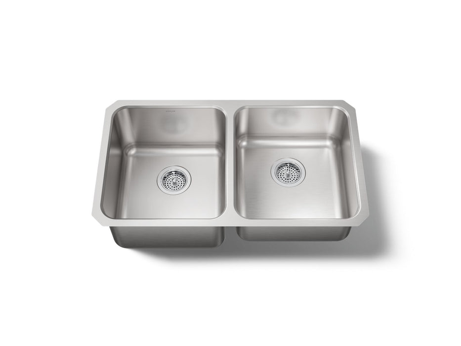 KOHLER Undertone 31-1/2" undermount double-bowl kitchen sink