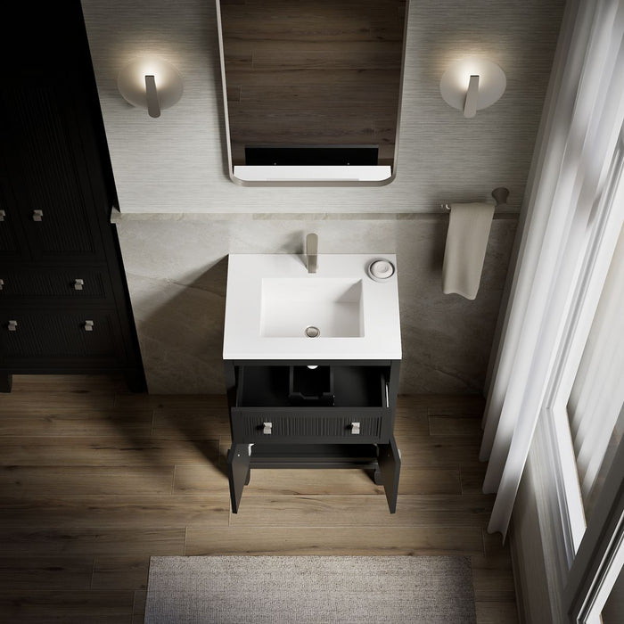 Kohler Hearthaven 24" bathroom vanity cabinet with sink and quartz top