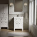 Kohler Hearthaven 24" bathroom vanity cabinet with sink and quartz top
