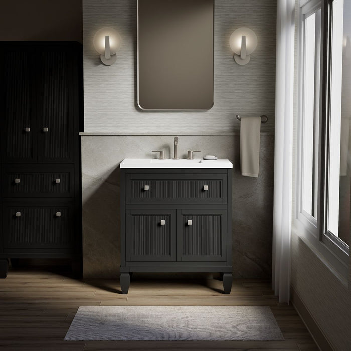 Kohler Hearthaven 30" bathroom vanity cabinet with sink and quartz top