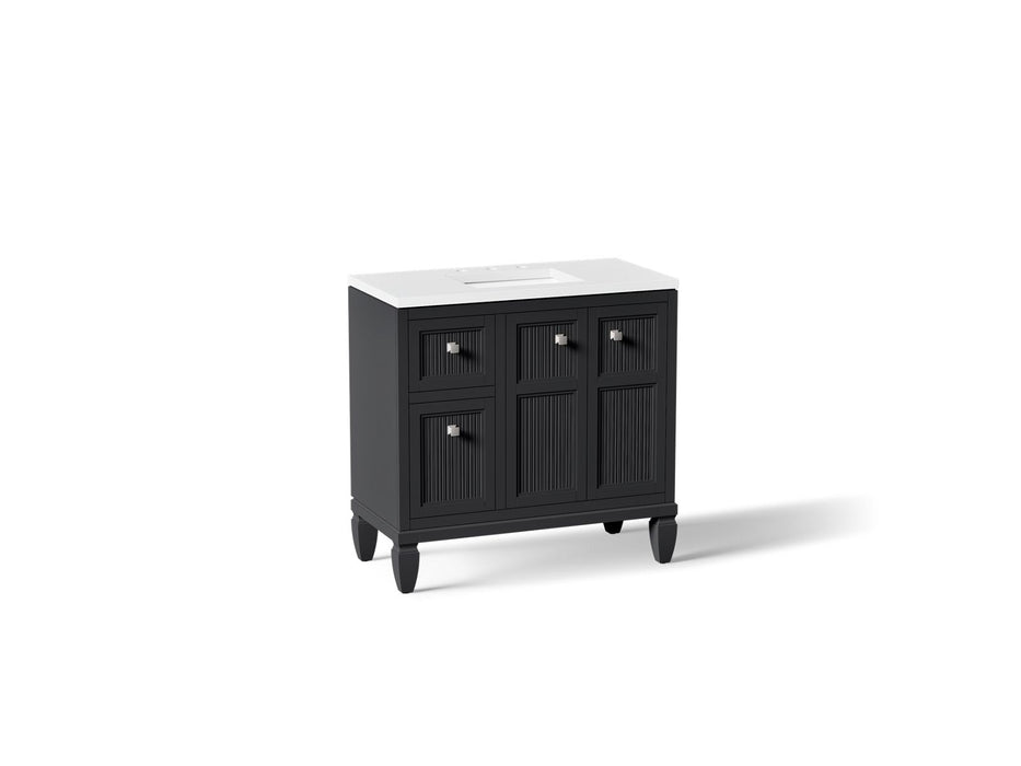 Kohler Hearthaven 36" bathroom vanity cabinet with sink and quartz top