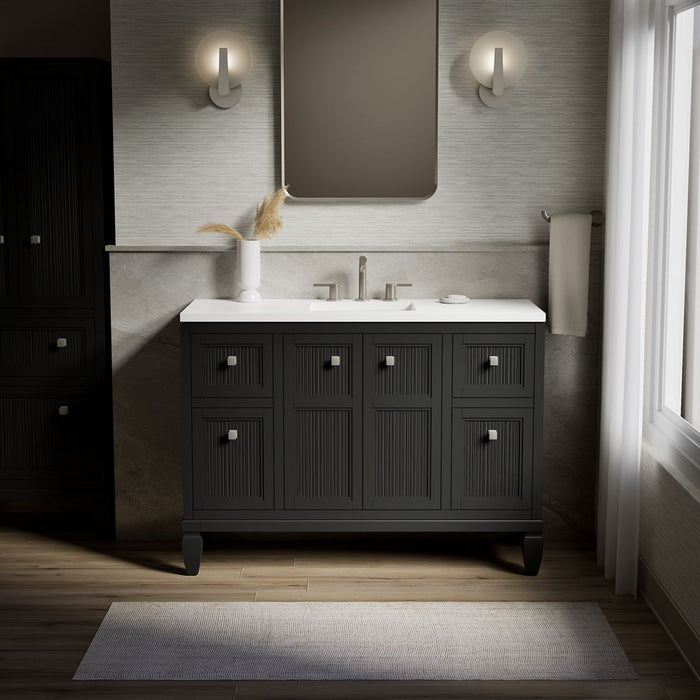 Kohler Hearthaven 48" bathroom vanity cabinet with sink and quartz top