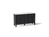 Kohler Hearthaven 60" bathroom vanity cabinet with sinks and quartz top