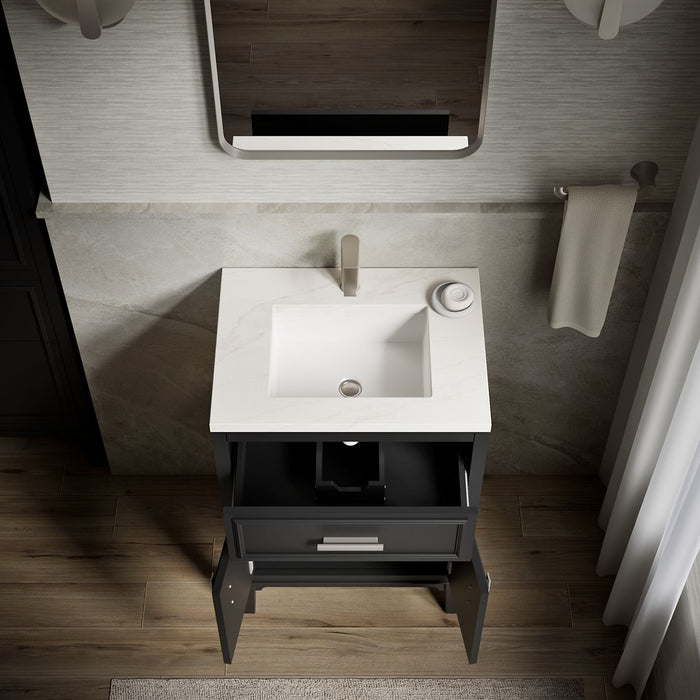 Kohler Southerk 24" bathroom vanity cabinet with sink and quartz top