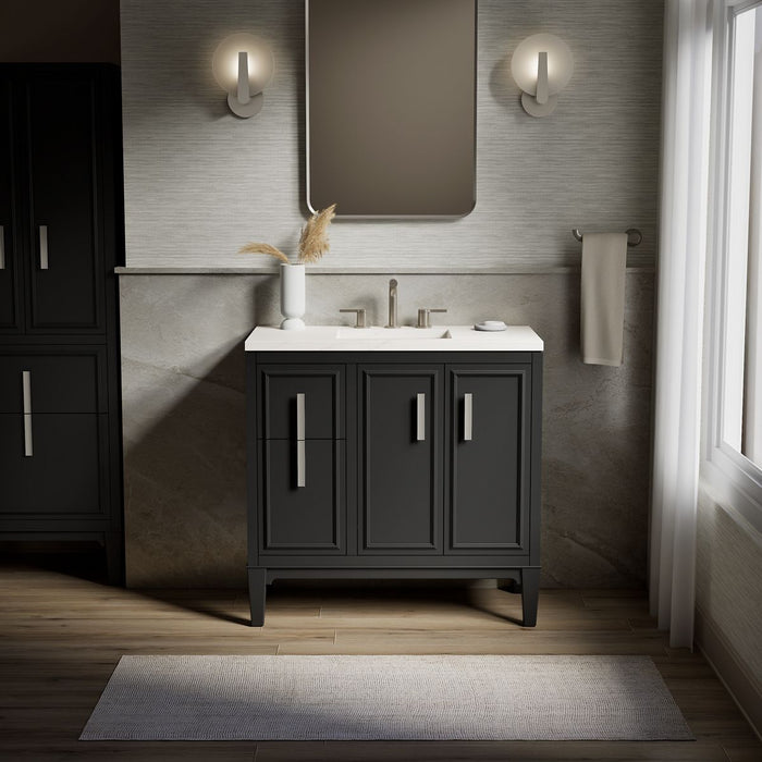 Kohler Southerk 36" bathroom vanity cabinet with sink and quartz top
