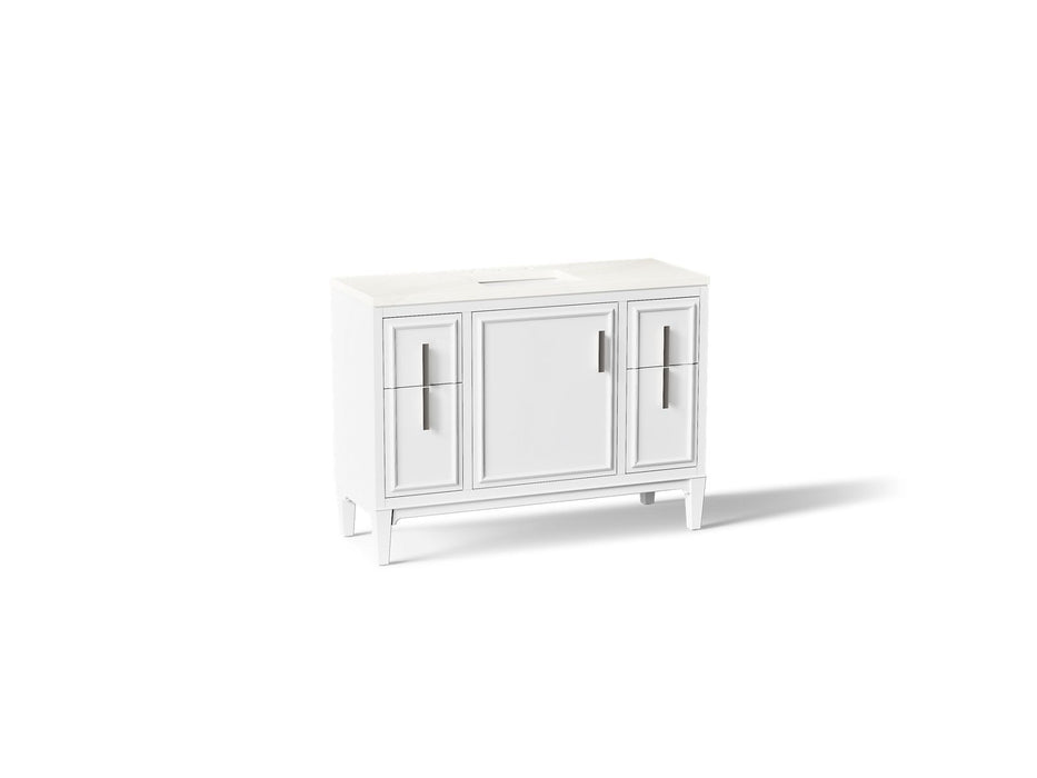 KOHLER K-33546-ASB Southerk 48" bathroom vanity cabinet with sink and quartz top