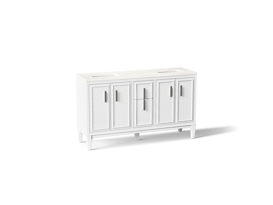 KOHLER K-33547-ASB Southerk 60" bathroom vanity cabinet with sinks and quartz top