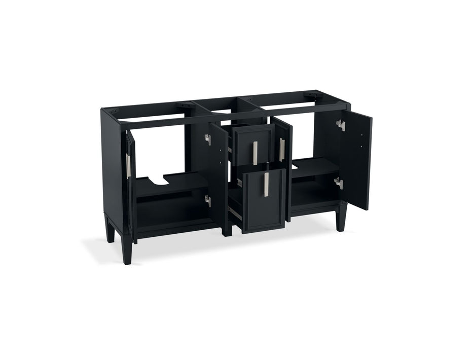 Kohler Southerk 60" bathroom vanity cabinet with sinks and quartz top