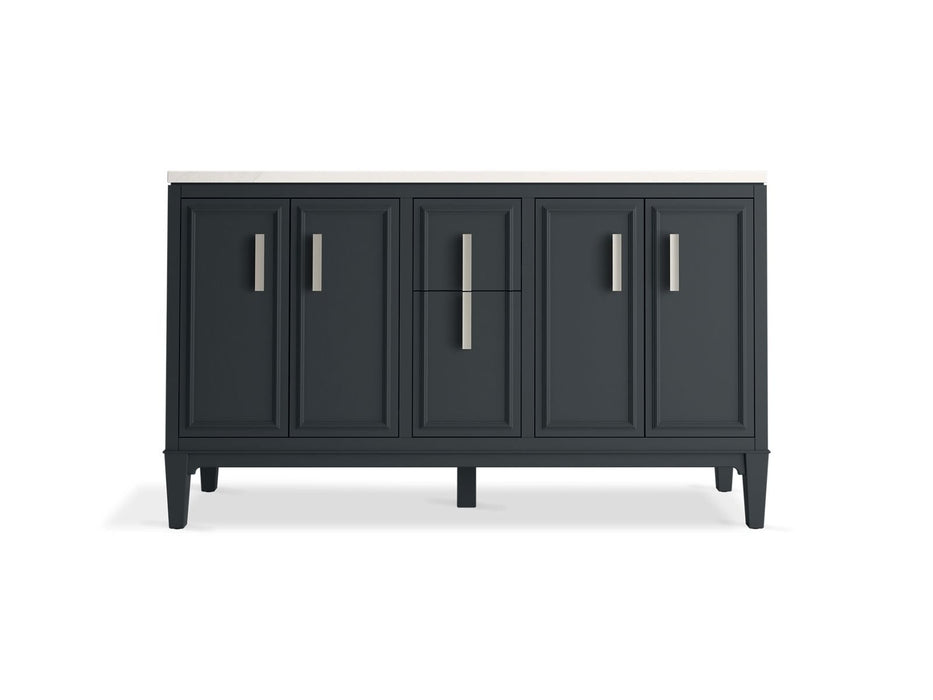 Kohler Southerk 60" bathroom vanity cabinet with sinks and quartz top