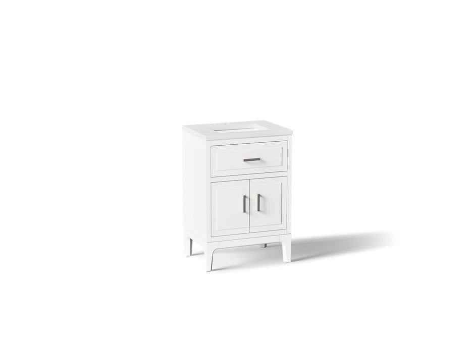 KOHLER K-33551-ASB Seer 24" bathroom vanity cabinet with sink and quartz top
